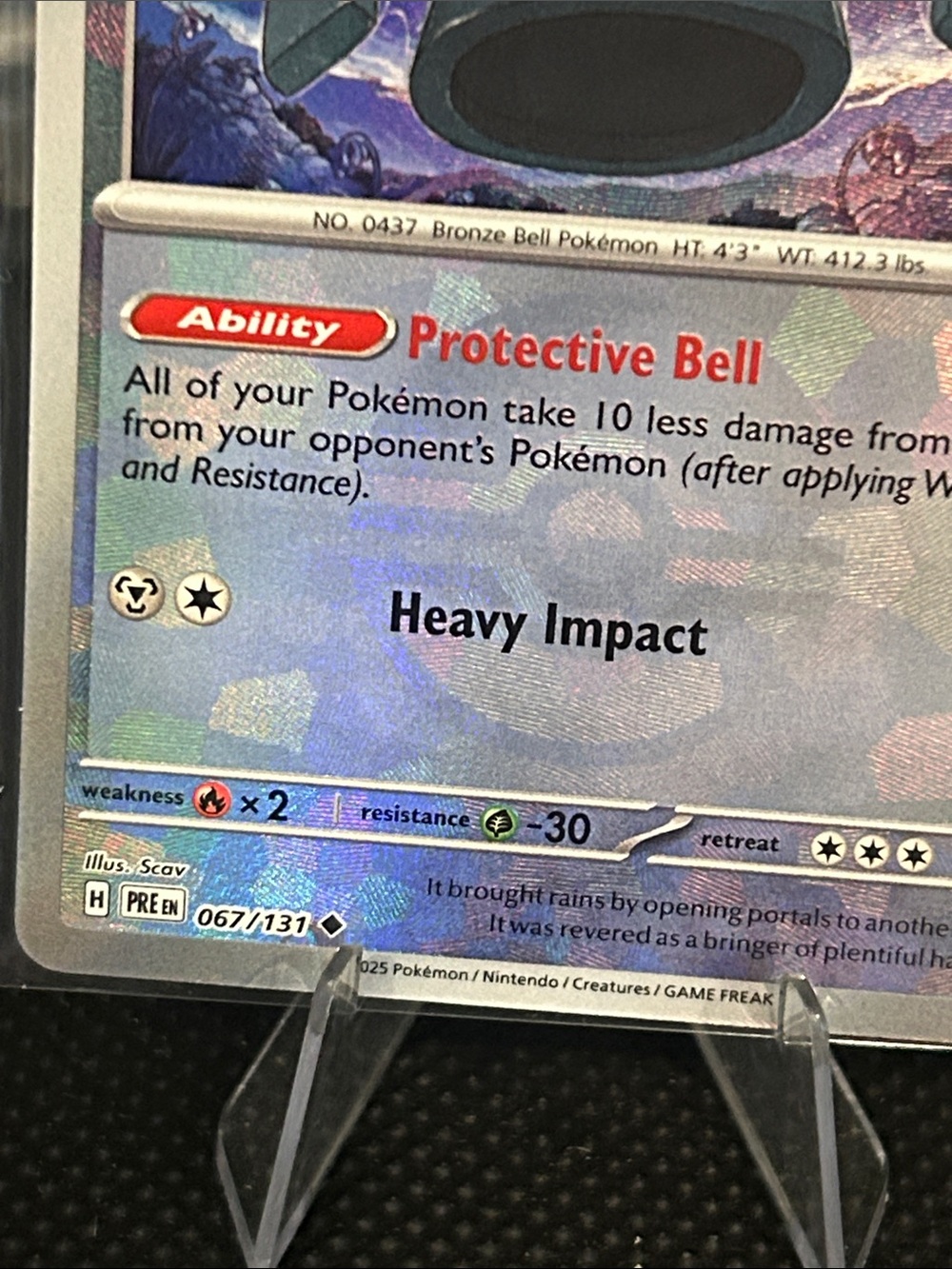 Pokemon Bronzong Pokeball 067/131 Holo from Prismatic Evolutions M/NM - Picture 3 of 3